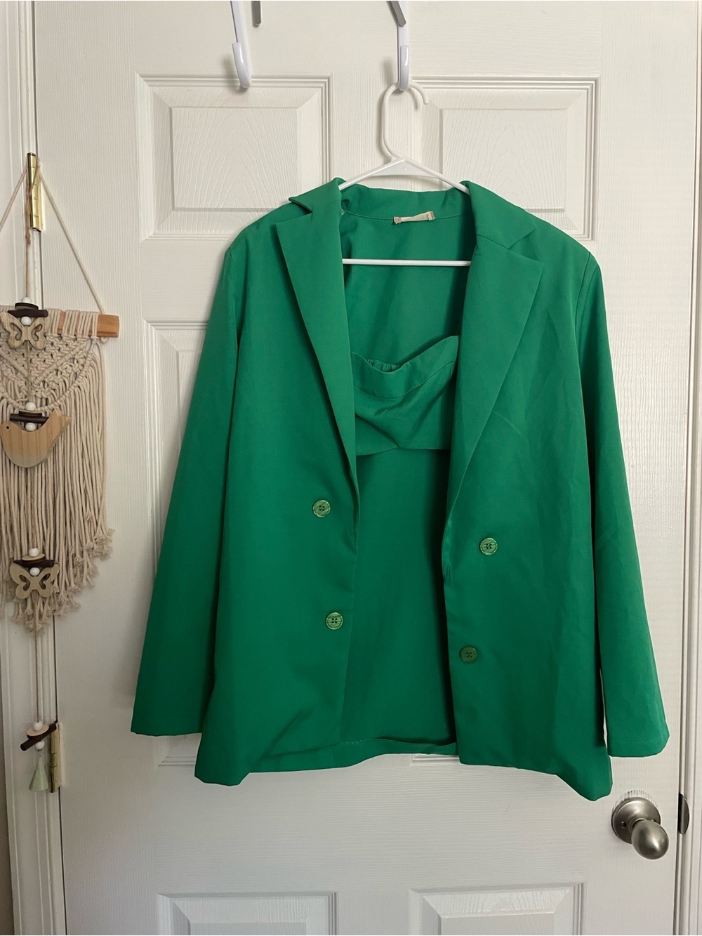 Altar’d State Green Women's size Small Blazer Jacket with matching Crop Top Bra